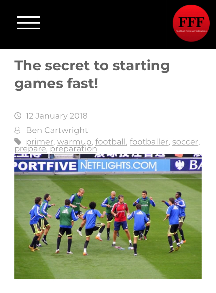 Pre Game Training Football Fitness Federation